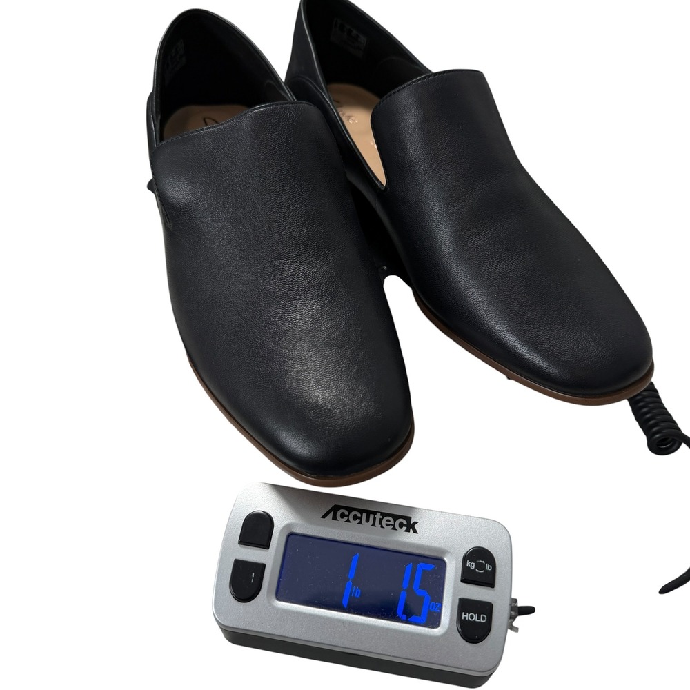 Clarks Black Leather Slip-On Loafers - Picture 8 of 8